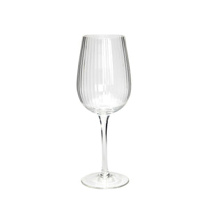 Kirshaw Clear Glass Ribbed Wine Glass
