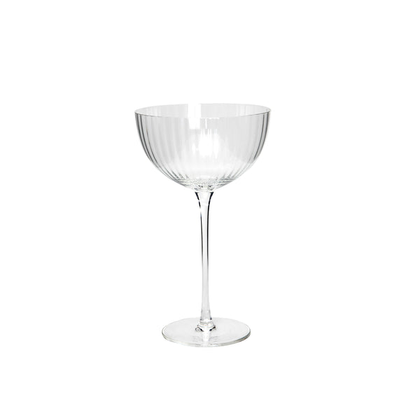 Kirshaw Clear Glass Ribbed Martini Glass