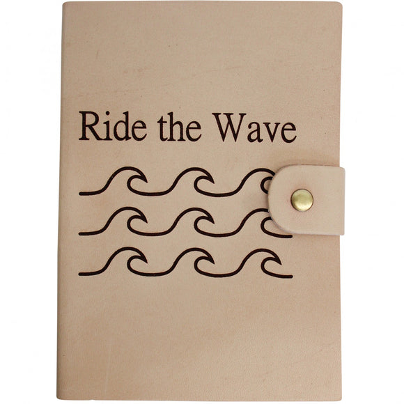 Leather Notebook Ride the Wave - Damaged