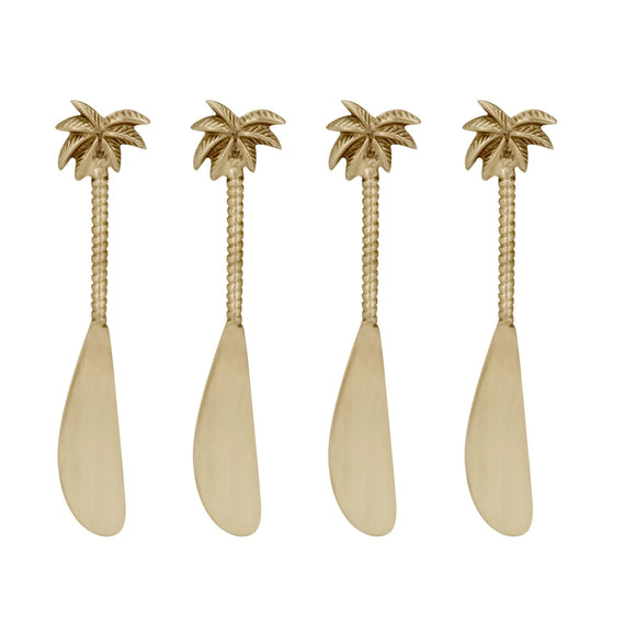 Palm Tree Brass Spreader - Set Of 4