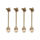 Palm Tree Brass Spoon Set of 4