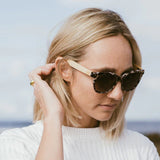 TOP SELLER - LILA GRACE IVORY TORTOISE - Wood Polarised Sunglasses with Graduated Brown Lens and White Maple Arms