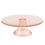 Footed Cake Stand Rose Glass