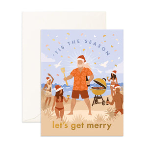 Let's Get Merry Beach Greeting Card