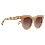 MILLA CARAMEL - Wooden Polarised Sunglasses with Brown Gradient Lens and White Maple Arms