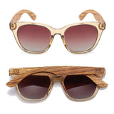 TOP SELLER - LILA GRACE CHAMPAGNE - With Brown Graduated Tinted Polarised Lens and Walnut Arms