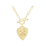 Heart Fob Necklace - 18 KT Yellow Gold Plate